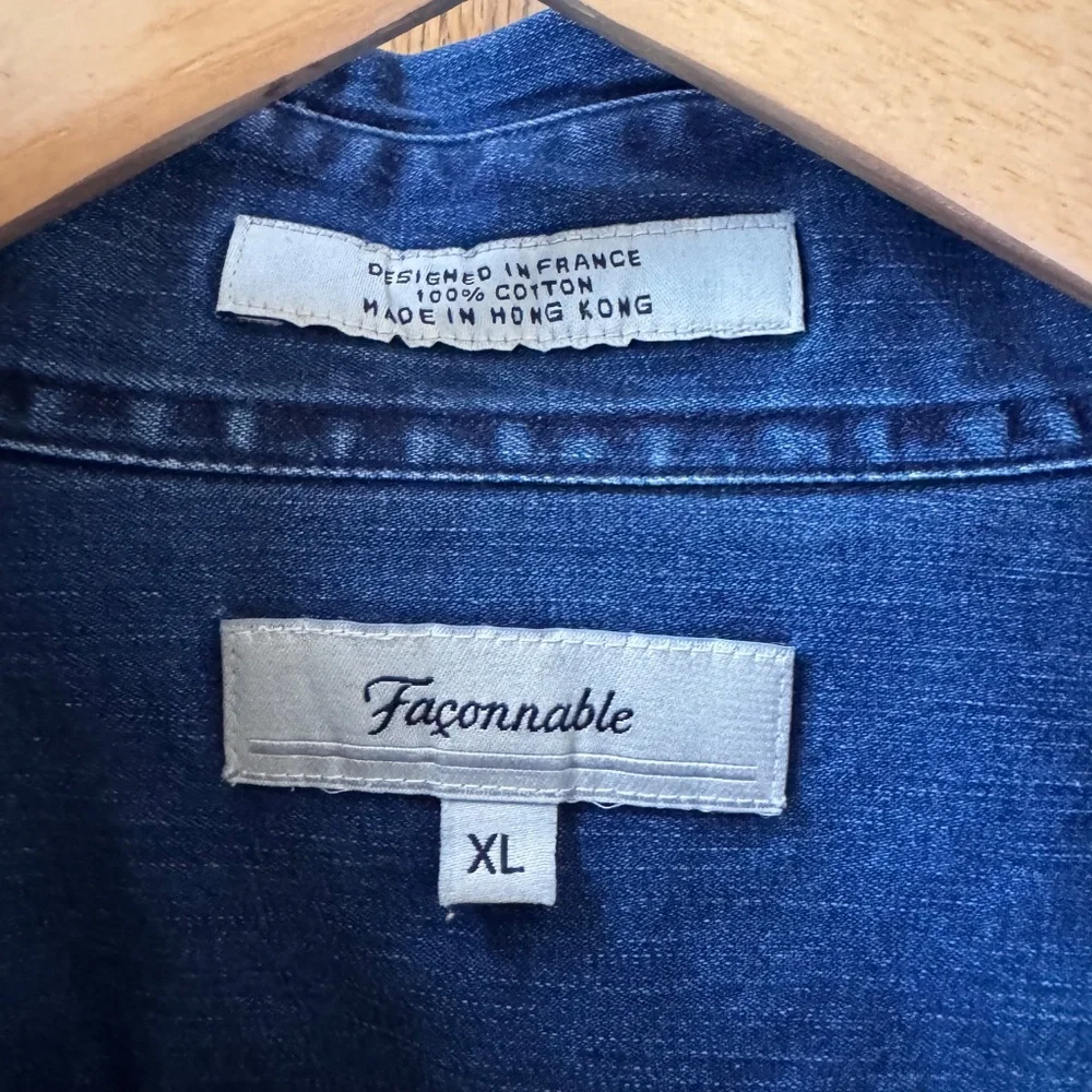 Faconnable Denim-Blue 100% Cotton Blouse in Size XL - Picture 2 of 10